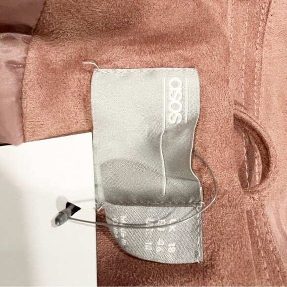 ASOS Pink Faux Suede Moto Jacket — Women’s Size 14 NWT - Picture 8 of 8